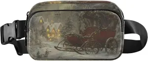 Christmas Snow Wild Fanny Pack Water Resistant Waist Pack Sling Bag Purse for Women Men Travel Hiking
