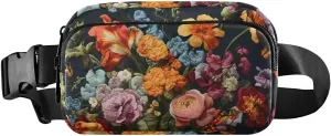 Cluster Flower Fanny Pack for Travel Hiking Water Resistant Waist Pack Sling Bag Purse for Women Men