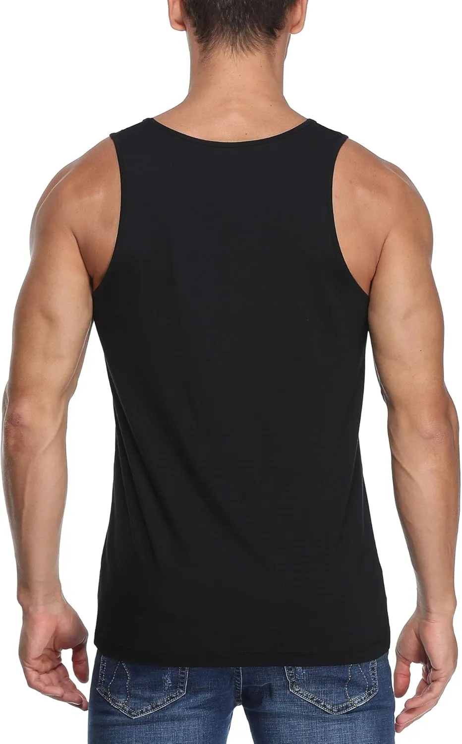 COLORFULLEAF Men's Bamboo Rayon Undershirts Tank Tops Men Crew Neck Stretchy Tank Shirts Pack(1 or 3)