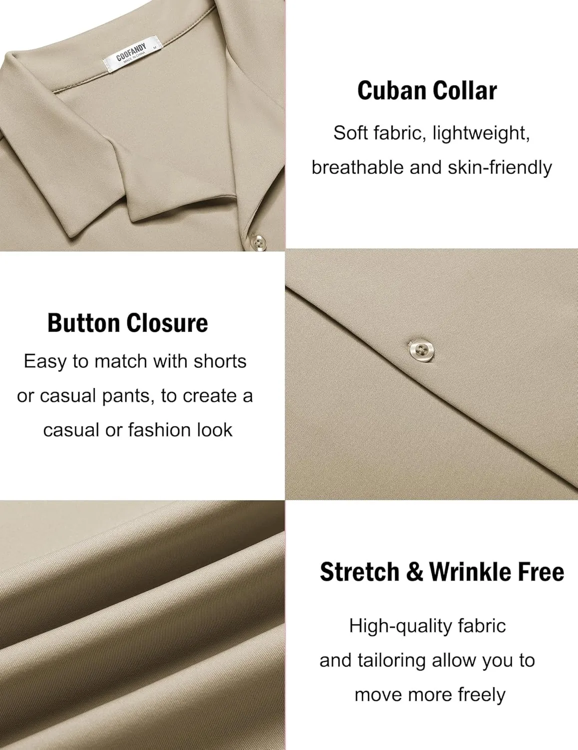 COOFANDY Mens Casual Button Down Shirts Short Sleeve Wrinkle Free Summer Dress Shirt