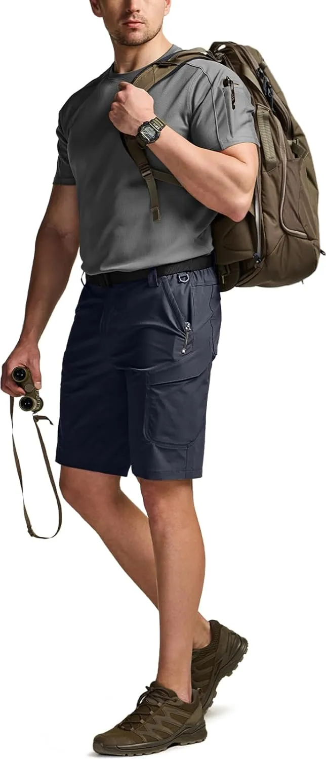 CQR Mens Quick-Dry Stretch Hiking Cargo Shorts  Lightweight Water-Resistant Tactical Casual, Golf & Outdoor with Pockets