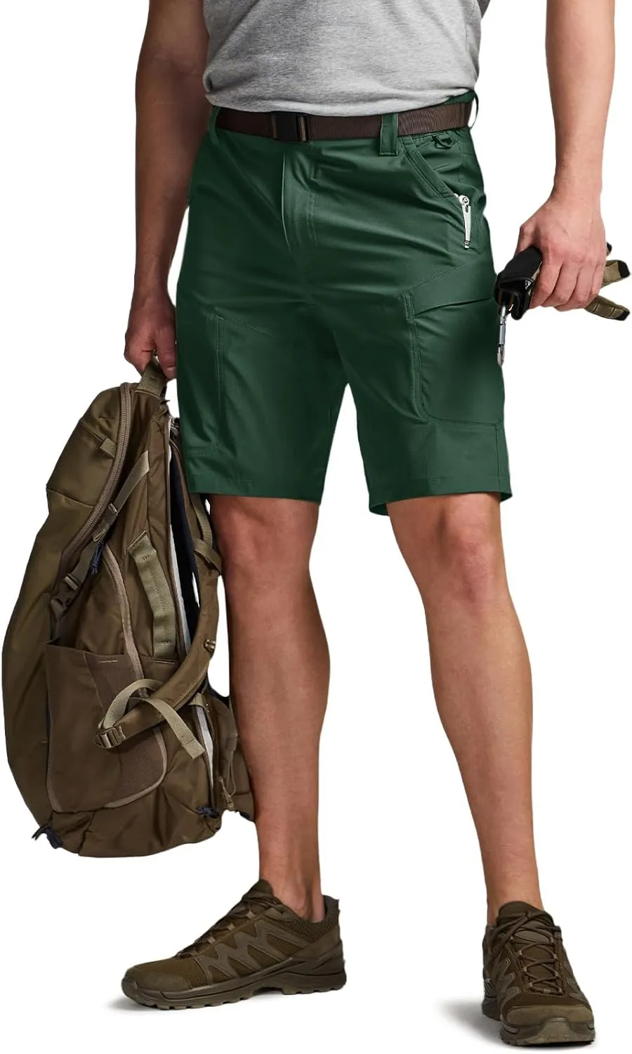 CQR Men's Quick Dry Stretch Hiking Cargo Shorts, Lightweight Water Resistant Tactical Casual, Golf & Outdoor with Pockets