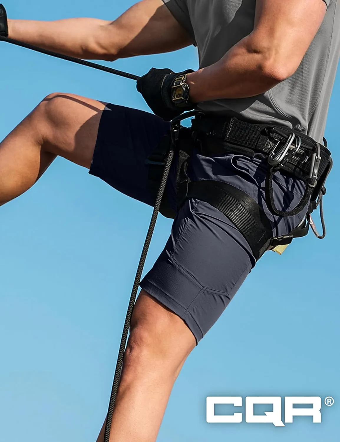 CQR Mens Quick-Dry Stretch Hiking Cargo Shorts  Lightweight Water-Resistant Tactical Casual, Golf & Outdoor with Pockets