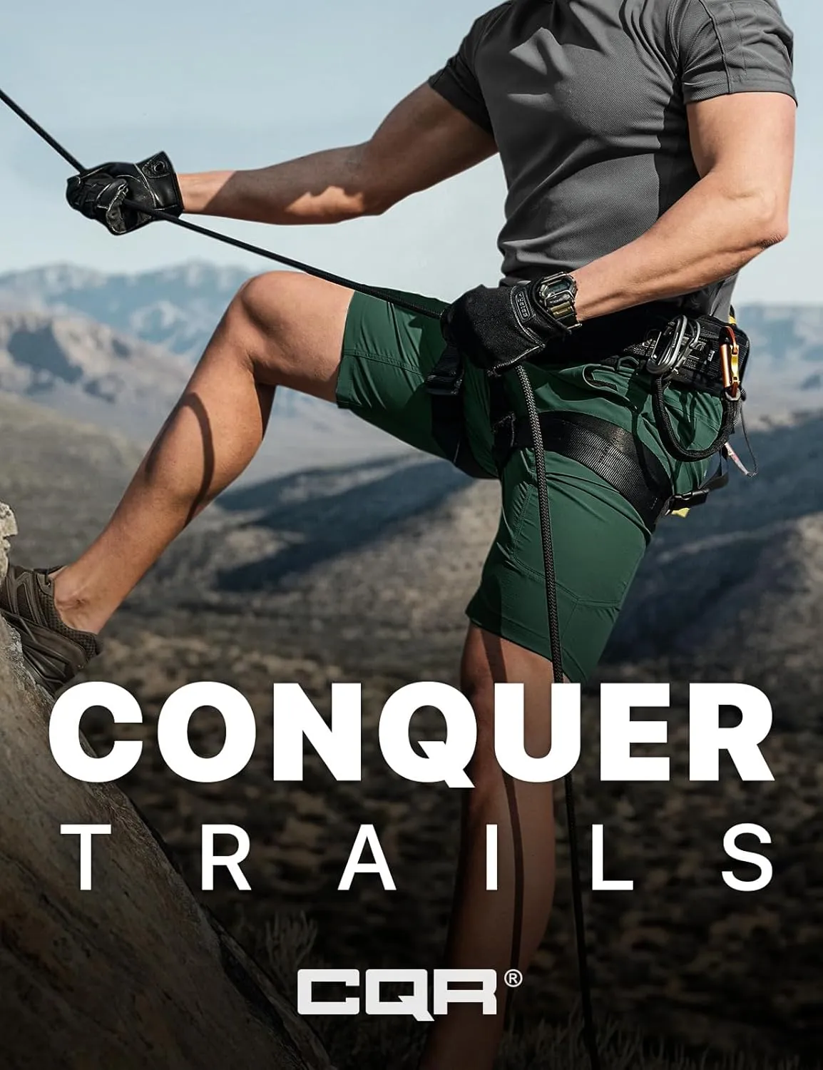 CQR Men's Quick Dry Stretch Hiking Cargo Shorts, Lightweight Water Resistant Tactical Casual, Golf & Outdoor with Pockets