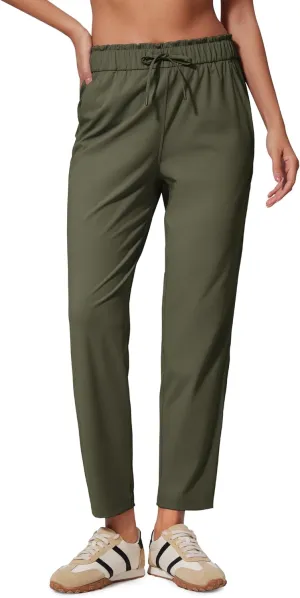 CRZ YOGA 4-Way Stretch Ankle Pants for Women High Waisted 7/8 Casual Dress Travel Golf Work Sweatpants with Pockets