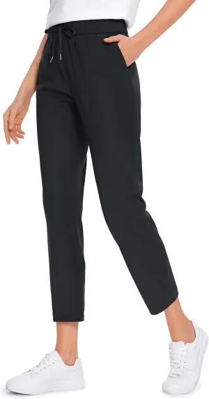 CRZ YOGA Womens High Waisted 4-Way Stretch Golf Capris 25" Short - Work Pants Athletic Lounge Workout Ankle Pants