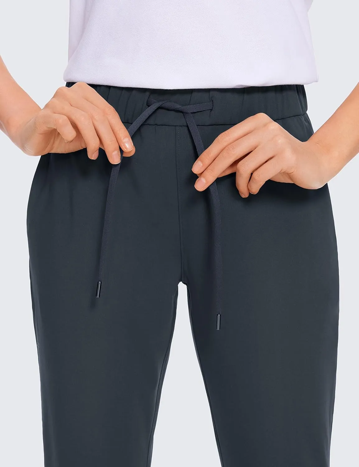CRZ YOGA Womens High Waisted 4-Way Stretch Golf Capris 25" Short - Work Pants Athletic Lounge Workout Ankle Pants