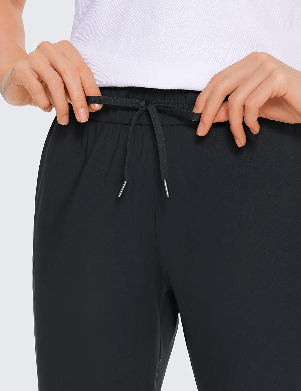 CRZ YOGA Womens High Waisted 4-Way Stretch Golf Capris 25" Short - Work Pants Athletic Lounge Workout Ankle Pants