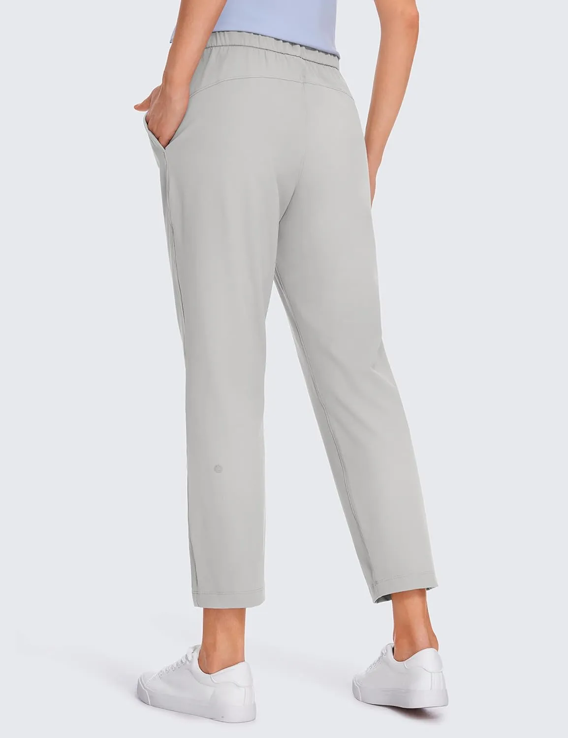 CRZ YOGA Womens High Waisted 4-Way Stretch Golf Capris 25" Short - Work Pants Athletic Lounge Workout Ankle Pants
