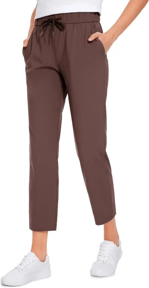 CRZ YOGA Womens High Waisted 4-Way Stretch Golf Capris 25" Short - Work Pants Athletic Lounge Workout Ankle Pants