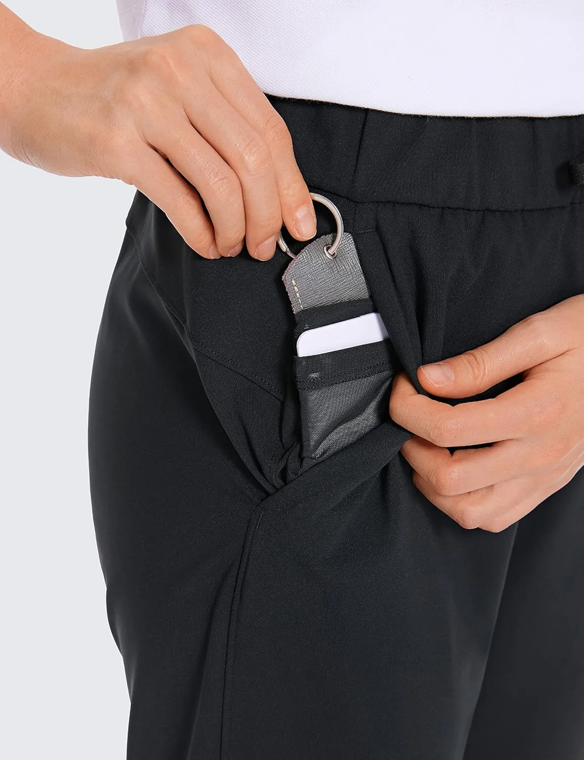 CRZ YOGA Womens High Waisted 4-Way Stretch Golf Capris 25" Short - Work Pants Athletic Lounge Workout Ankle Pants