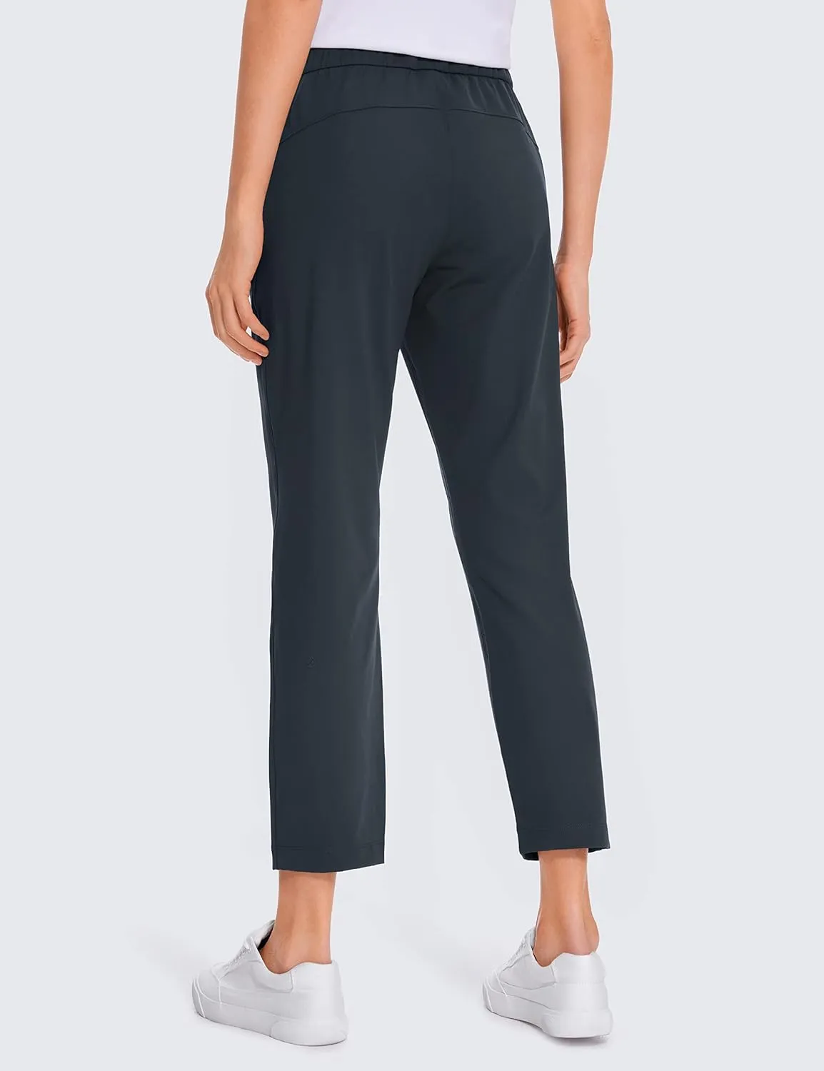 CRZ YOGA Womens High Waisted 4-Way Stretch Golf Capris 25" Short - Work Pants Athletic Lounge Workout Ankle Pants