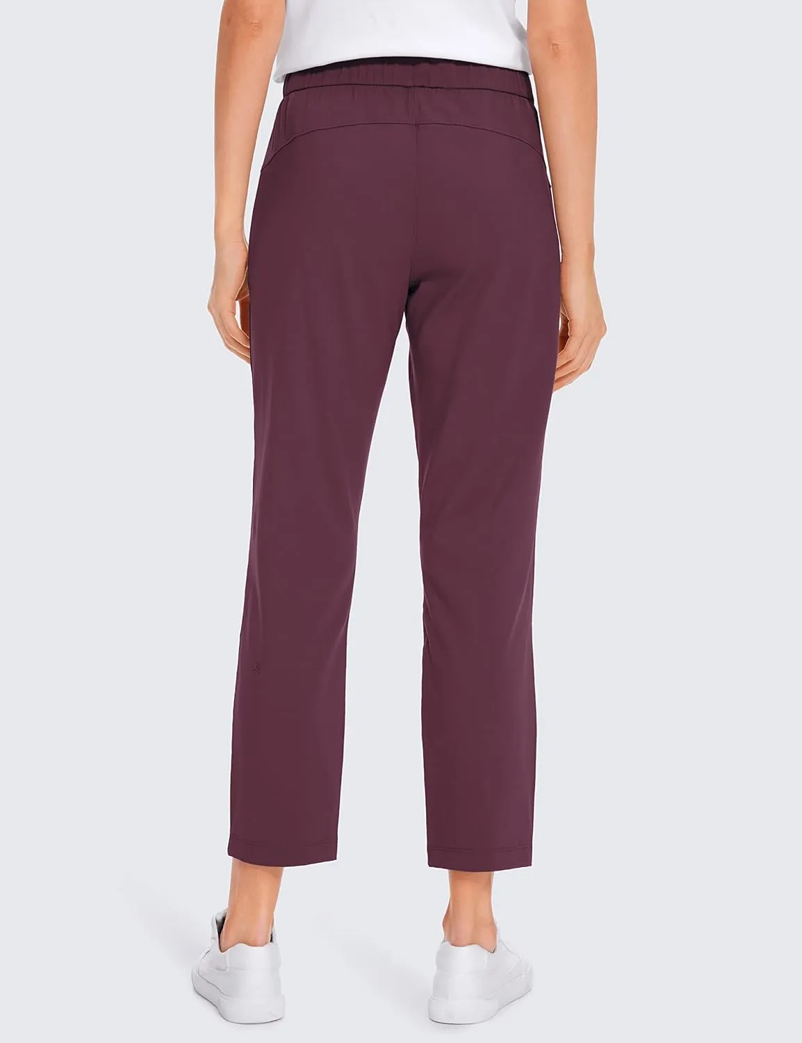CRZ YOGA Womens High Waisted 4-Way Stretch Golf Capris 25" Short - Work Pants Athletic Lounge Workout Ankle Pants