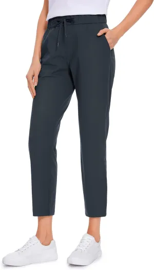 CRZ YOGA Womens High Waisted 4-Way Stretch Golf Capris 25" Short - Work Pants Athletic Lounge Workout Ankle Pants