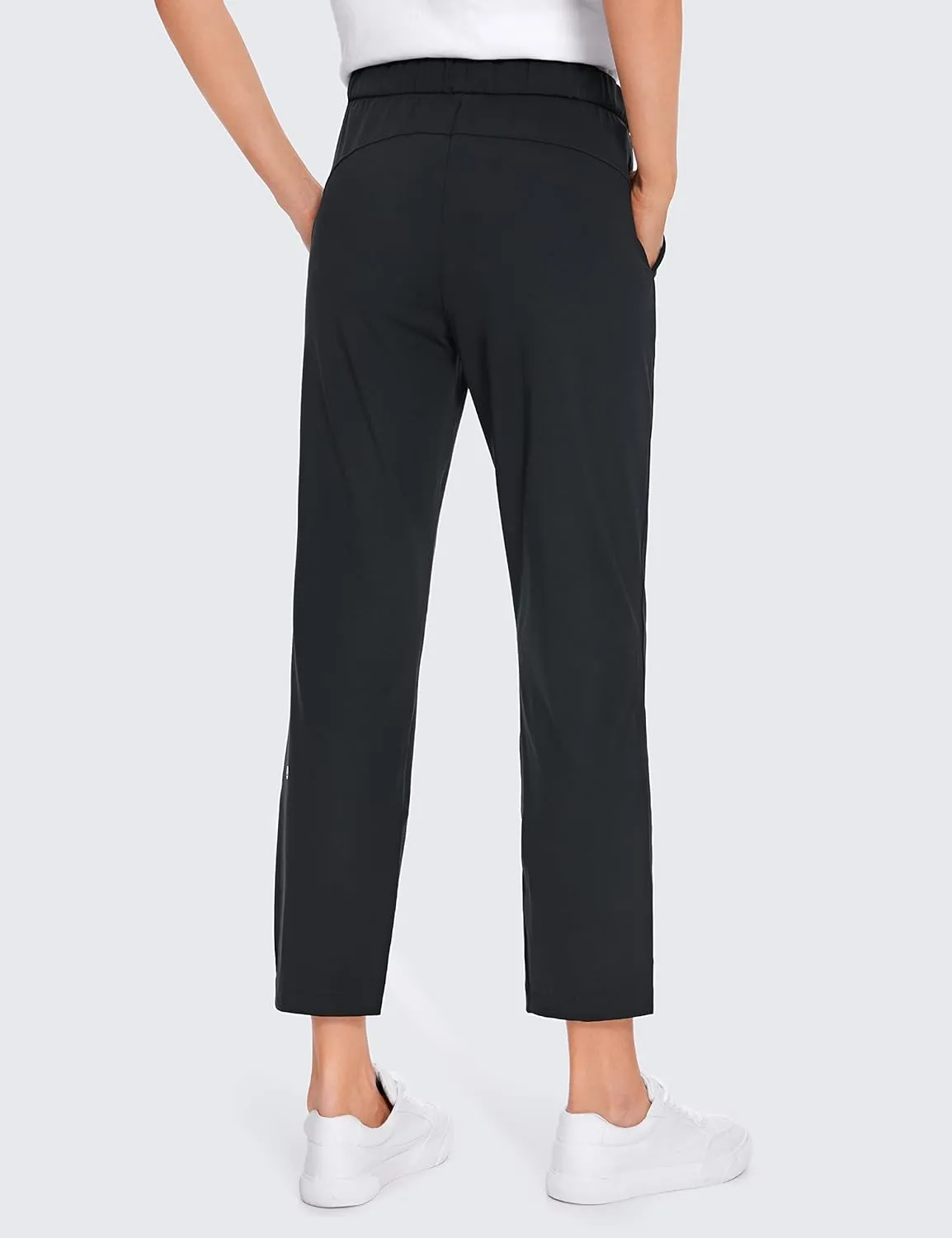 CRZ YOGA Womens High Waisted 4-Way Stretch Golf Capris 25" Short - Work Pants Athletic Lounge Workout Ankle Pants