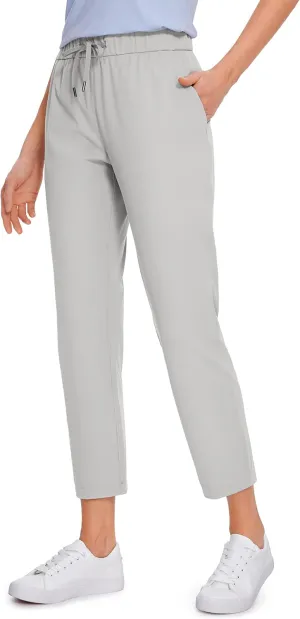 CRZ YOGA Womens High Waisted 4-Way Stretch Golf Capris 25" Short - Work Pants Athletic Lounge Workout Ankle Pants