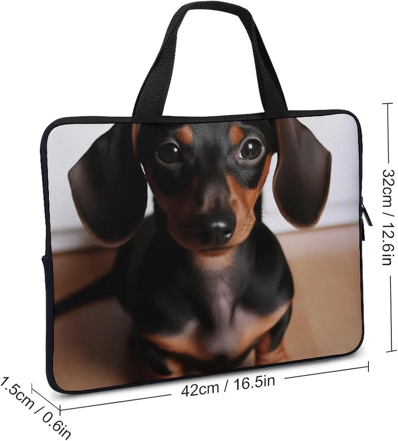 Cute Wiener Sausage Dog Laptop Bag Durable Laptop Sleeve Water-Resistant Notebook Bag for Computer Or Tablet