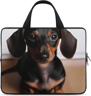 Cute Wiener Sausage Dog Laptop Bag Durable Laptop Sleeve Water-Resistant Notebook Bag for Computer Or Tablet