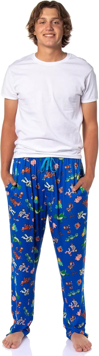 Disney Toy Story Men's AOP Character Design Adult Lounge Sleep Pajama Pants with Drawstring Elastic Waistband