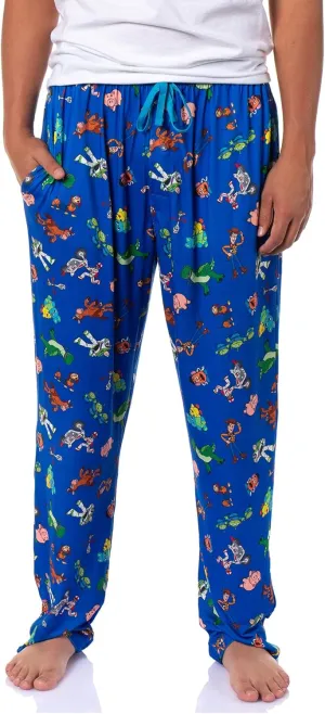 Disney Toy Story Men's AOP Character Design Adult Lounge Sleep Pajama Pants with Drawstring Elastic Waistband