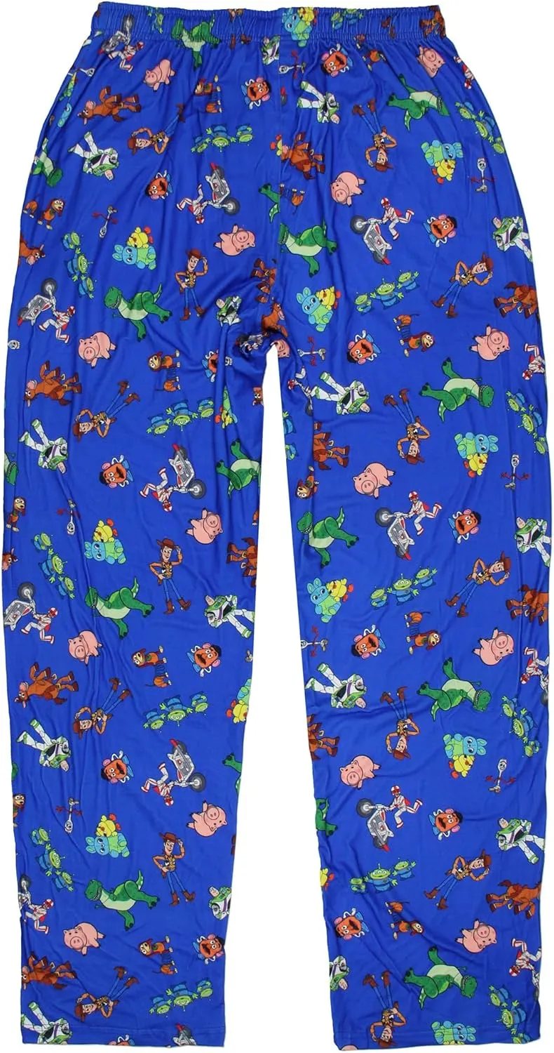 Disney Toy Story Men's AOP Character Design Adult Lounge Sleep Pajama Pants with Drawstring Elastic Waistband