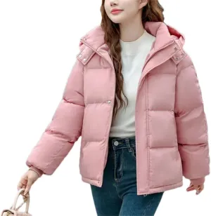 Down Cotton Jacket Women Hooded Parkas Winter Padded Coat Thick Warm Loose Puffer Snow Wear Outwea