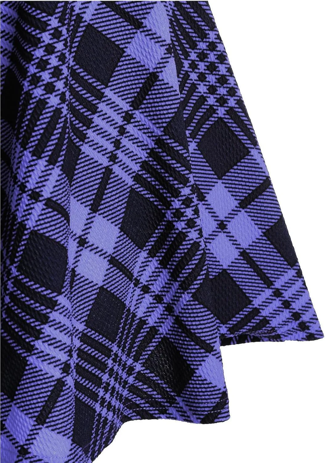 DRESSFO Women's Gothic Dress Plaid Print Lace-up Front Buckle Strap Dress Retro Empire Waist Dress Vintage 1950s Dresses