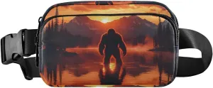 Dusk Lake Sasquatch Fanny Pack Water Resistant Waist Pack Sling Bag Purse for Women Men Travel Hiking