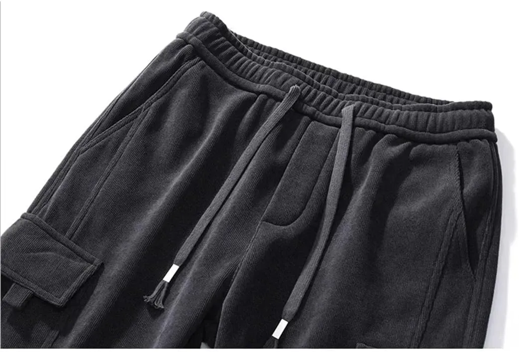 Dvbfufv Men Spring Elastic Waist Casual Pants Male Straight Drawstring Harem Pant Jogging Sports Trousers