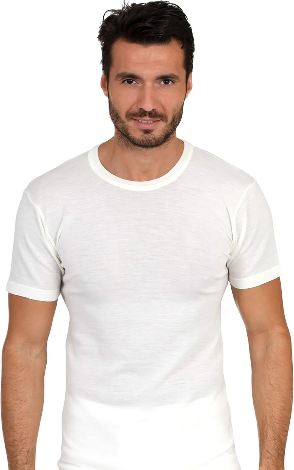 EGI  Luxury Merino Wool Blend Men's Short Sleeve T-Shirt. Proudly Made in Italy.