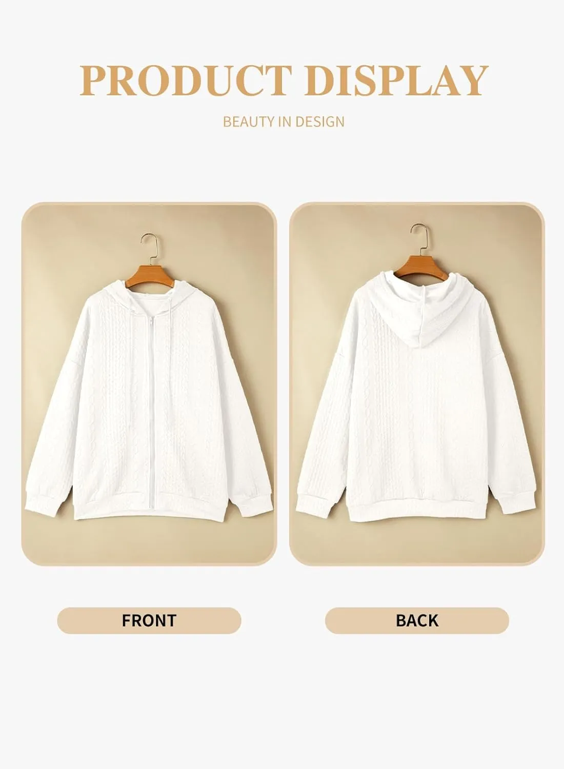 Eytino Womens Plus Size Hoodies Sweatshirt Long Sleeve Zip Up Drawstring Jacket Coat Outwear with Pocket(1X-5X)