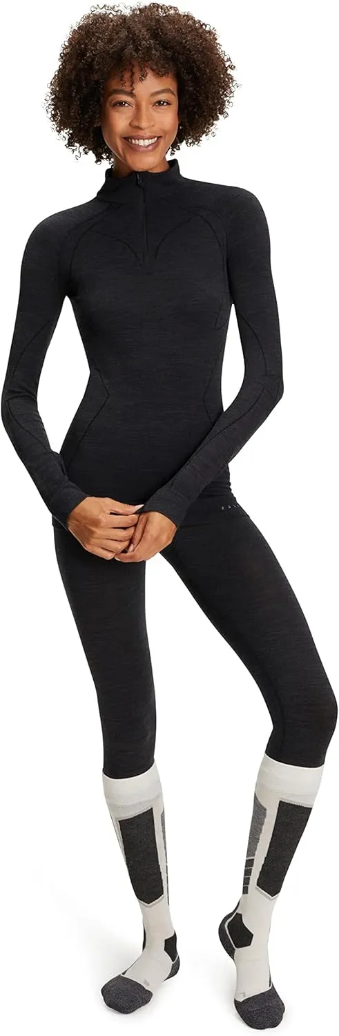 FALKE Women's Wool Tech. Zip Base Layer Top, 1 Piece