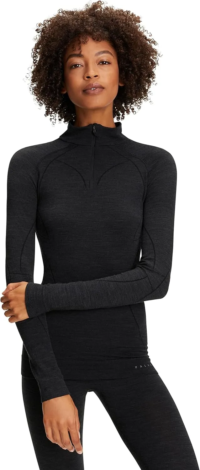 FALKE Women's Wool Tech. Zip Base Layer Top, 1 Piece