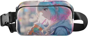 Fanny Pack Fashion Anime Girl Print, Water Resistant Waist Pack Zipper Closure Crossbody Travel Bag 85.31.6 IN