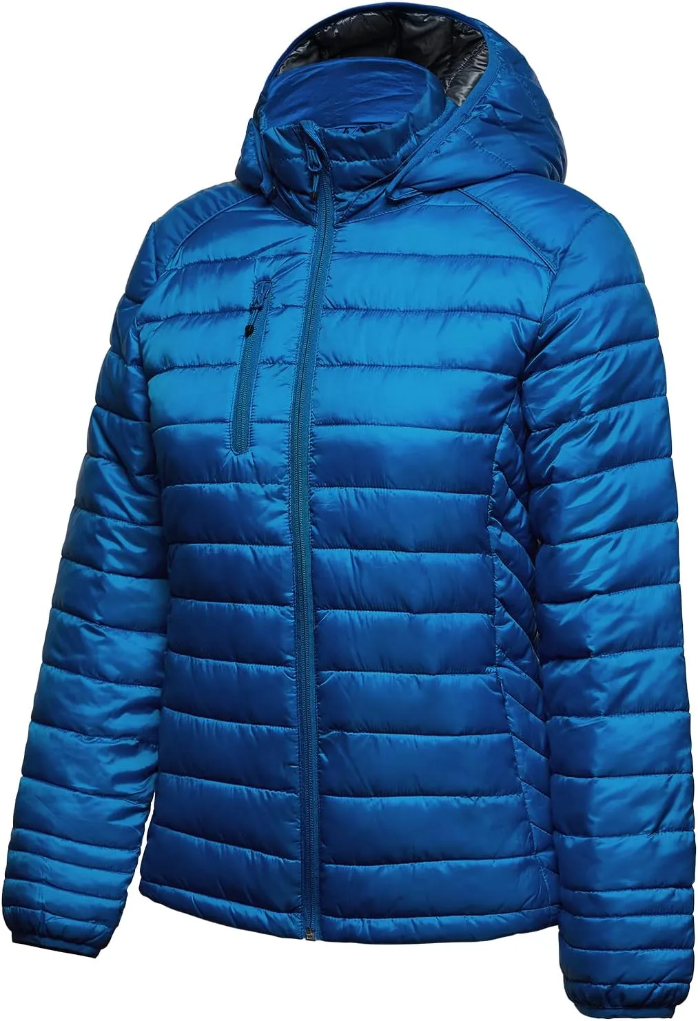 fit space Womens Puffer Jacket Down Synthesis Lightweight Hiking Jacket Winter Warm Coat Quilted Water Resistant Packable