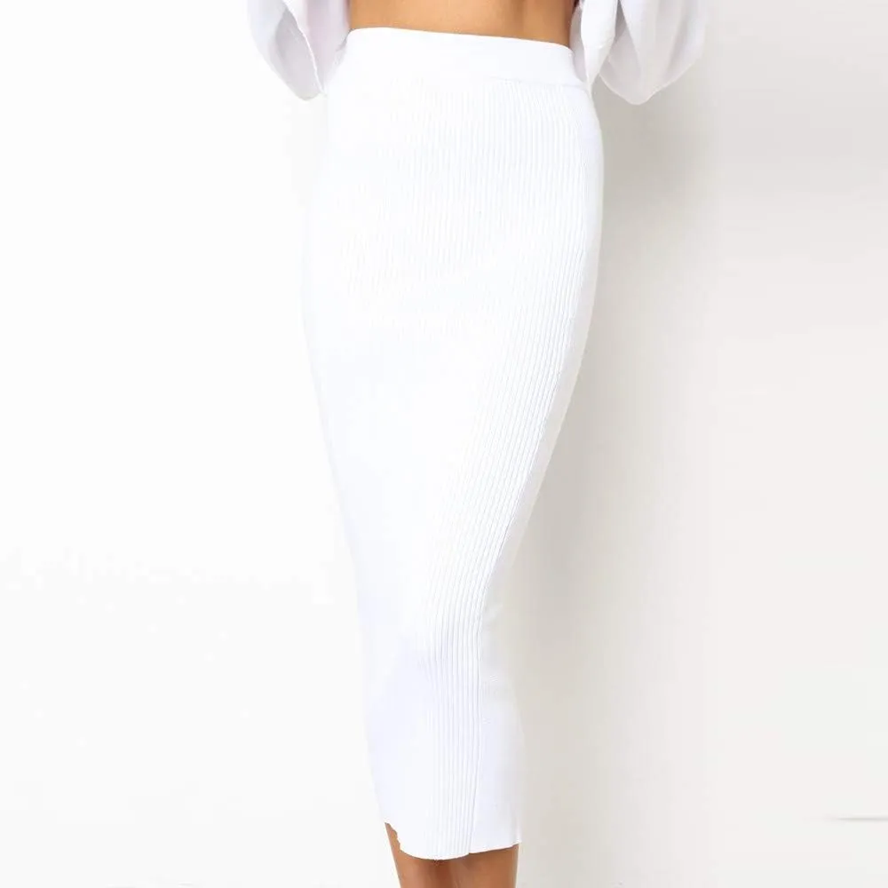 Floral Skirt Hip Bodycon Sexy Women Skirt Slim Straight Long Skirt Solid High-Waist Skirt Skirts Feathers