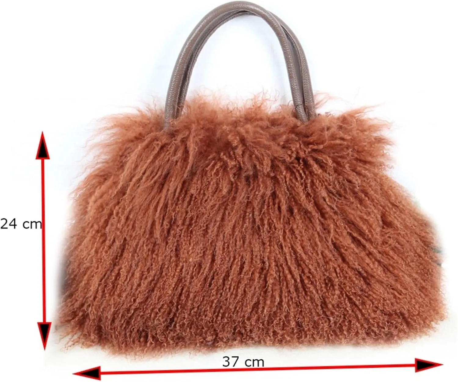 Fluffy Tote Bag Handbag Winter Ladies Handbag Fashion Genuine Soft Warm Shoulder Bag Winter Fuzzy Purses(Brown)