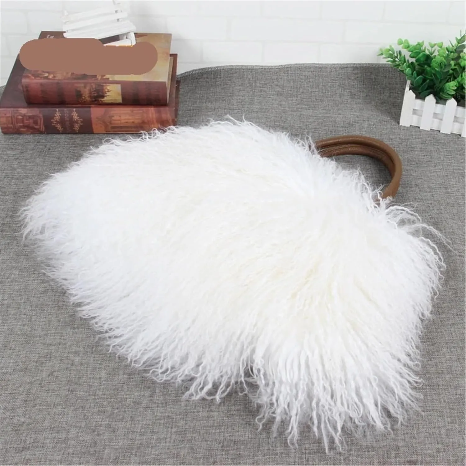 Fluffy Tote Bag Handbag Winter Ladies Handbag Fashion Genuine Soft Warm Shoulder Bag Winter Fuzzy Purses(Brown)
