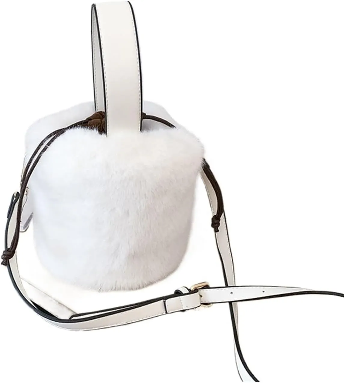 Fluffy Tote Bag Women Bucket Plush Winter Large Capacity Warm Single-shoulder Winter Autumn Bag Winter Fuzzy Purses