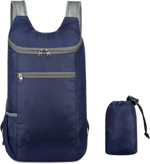 Foldable Backpack,20L Lightweight water-resistant Travel Hiking Backpack for Outdoor Sports Camping Daypack Bag (Dark blue)