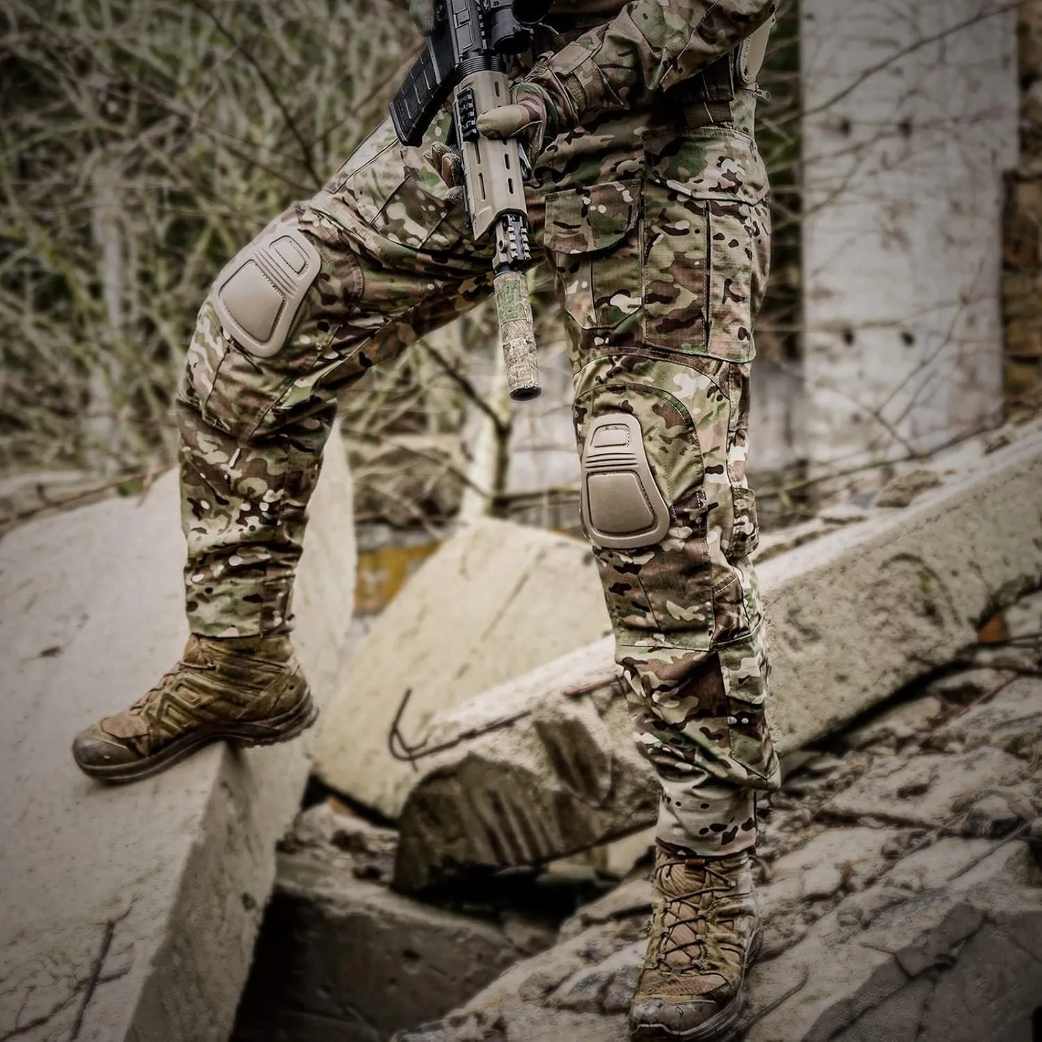 G3 Combat Pants with Knee Pads Tactical Military Trousers Hunting Camo Pants for Men Rip-Stop Airsoft Gear