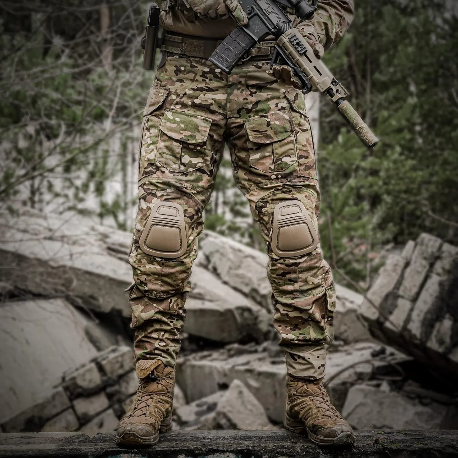 G3 Combat Pants with Knee Pads Tactical Military Trousers Hunting Camo Pants for Men Rip-Stop Airsoft Gear