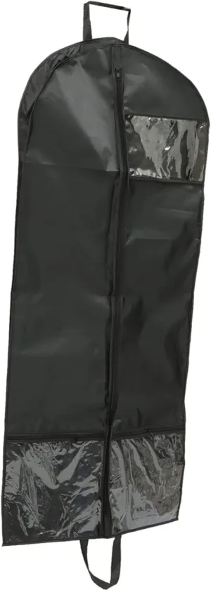 Garneck 1 Pc Black Polyester Clothes Dust Bag Multipurpose Storage Suit Bag Pockets