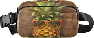 Glasses Pineapple Fanny Pack for Travel Hiking Water Resistant Waist Pack Sling Bag Purse for Women Men