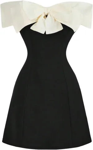 GORGLITTER Women's Bow Strapless Bodycon Mini Dress Off The Shoulder Wedding Guest Birthday Cocktail Going Out Dresses