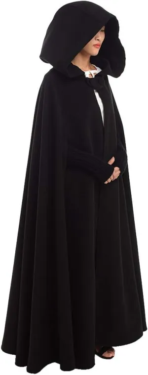 GRACEART Women's Hood Woolen Cape Bridal Wedding Winter Cloak Plus Size Thick Coat