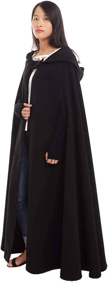 GRACEART Women's Hood Woolen Cape Bridal Wedding Winter Cloak Plus Size Thick Coat