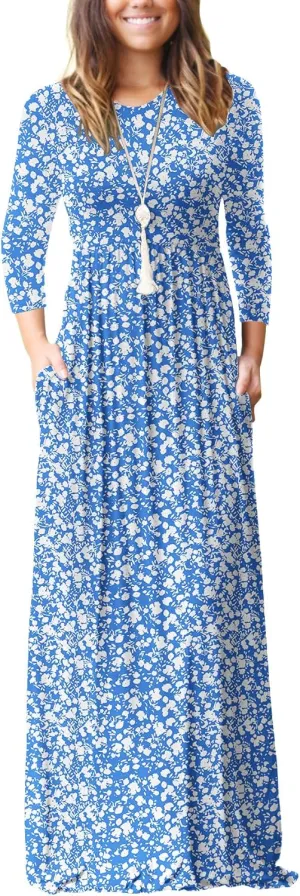 GRECERELLE Womens 2024 Maxi Dresses Long Sleeve Casual Long T Shirt Dress Travel Vacation Outfits