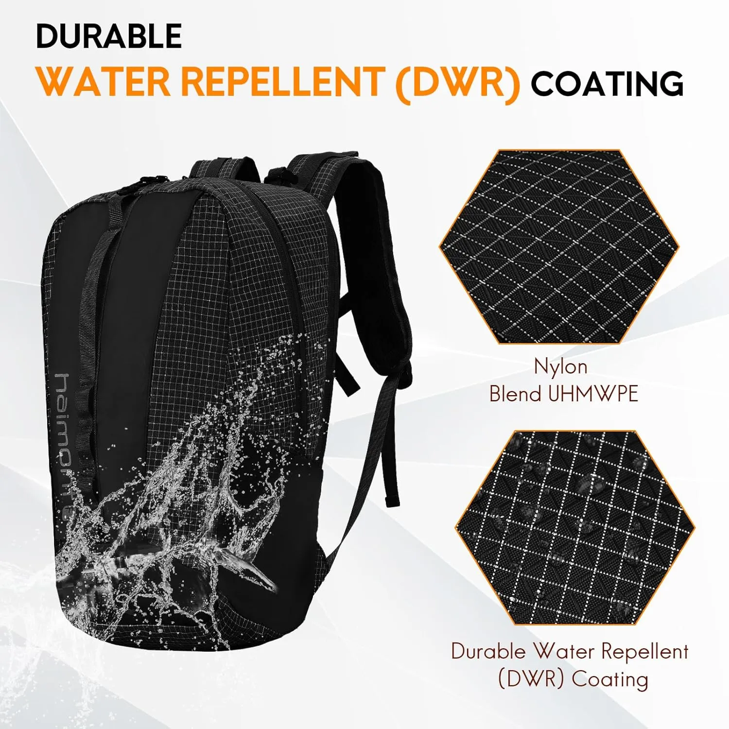 Haimont Small Travel Backpack Hiking Outdoor Everyday Daypack with 3 Compartments Men Women Water Resistant Bag, Casual