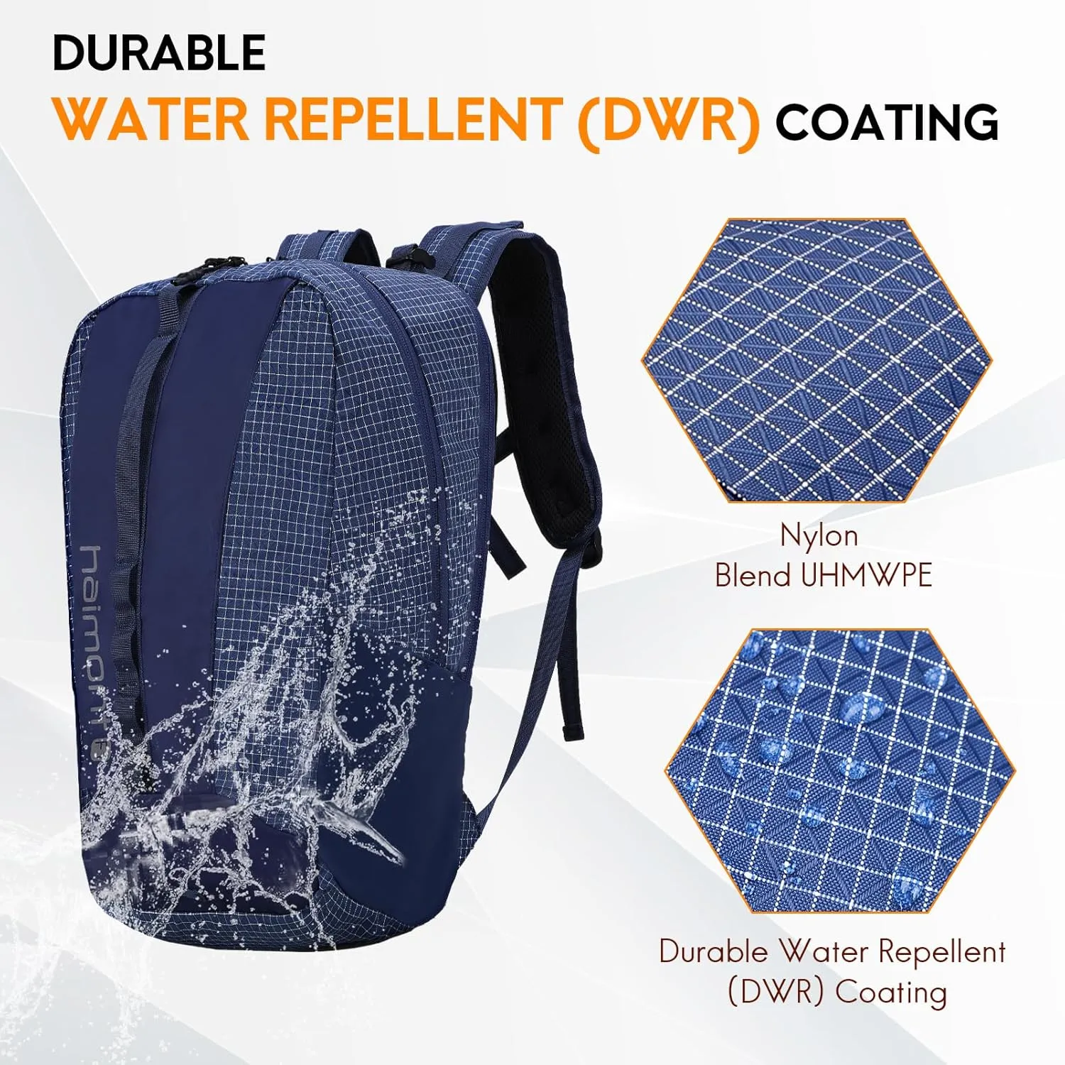 Haimont Small Travel Backpack Hiking Outdoor Everyday Daypack with 3 Compartments Men Women Water Resistant Bag, Casual
